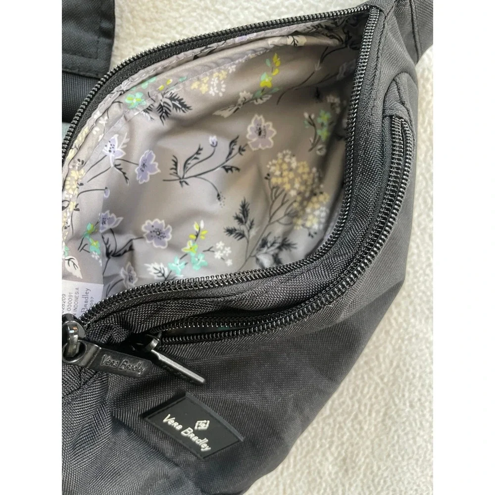 Vera Bradley Small Sling Backpack Black ReActive Mini Crossbody Bag